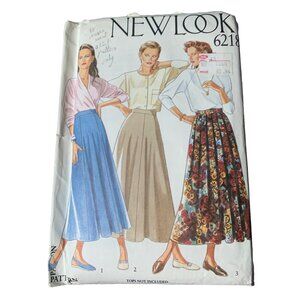 Vintage New Look 6218 Sewing Pattern Womens Skirts Sizes 8-18 uncut 1980s